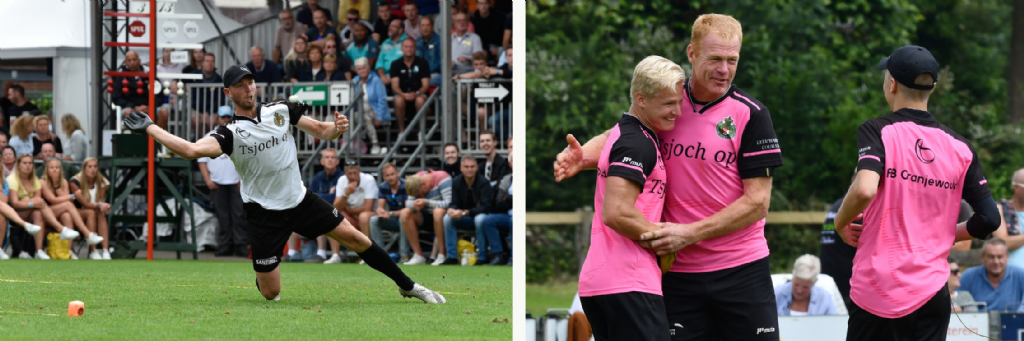 Links: klassementswinnaar van 2021 Dylan Drent.  Rechts: 'good-old' Chris Wassenaar in 2021 terug op de velden.