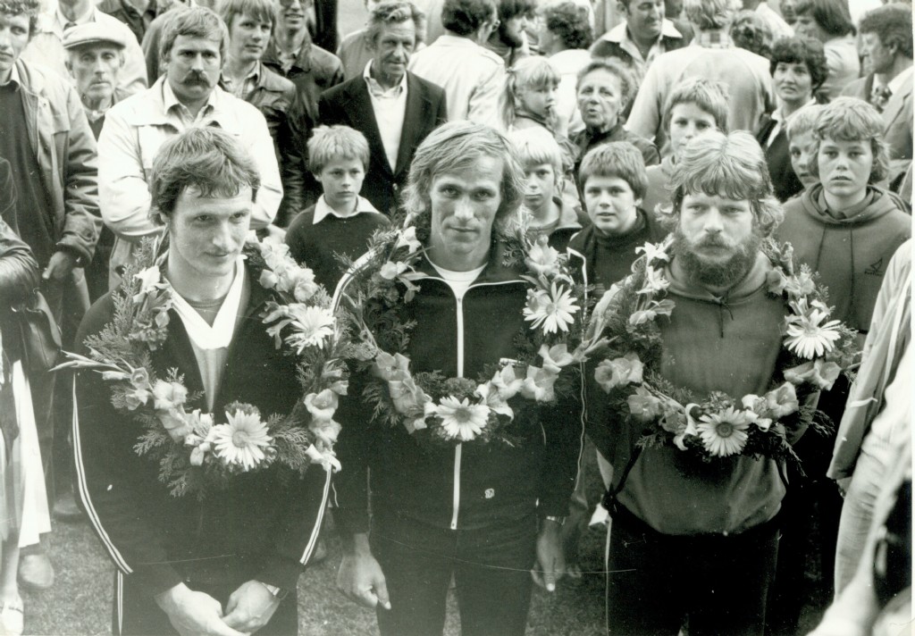 De winnaars van de Bond in 1980. V.l.n.r.: Wieb Dijkstra, Jan Arjen Dijkstra en Willem Oberman